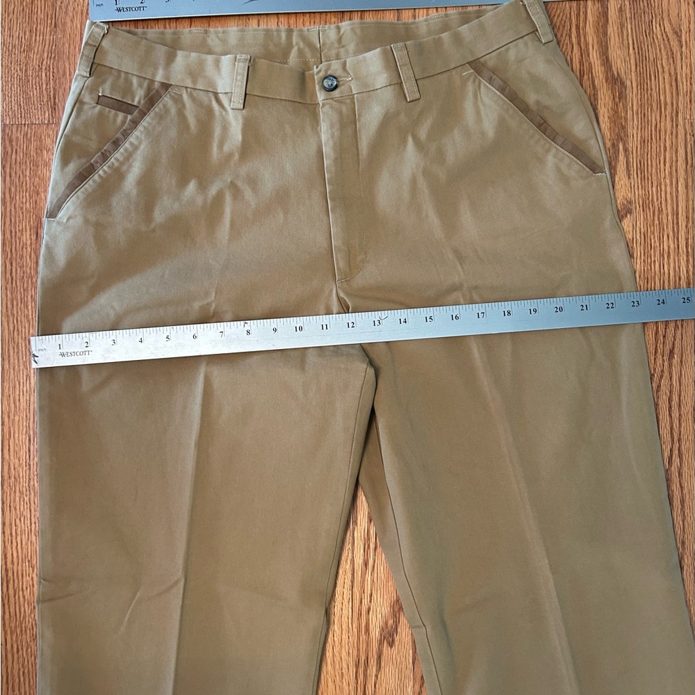Kevin's Khaki Tailored Field Pants, 5-Pocket Style, Leather Trim, 36 X 34 - Picture 6 of 11